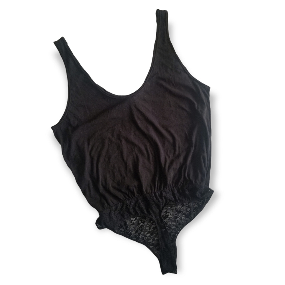 Free People Black Sydney Bodysuit Tank Lace Large - Picture 6 of 15